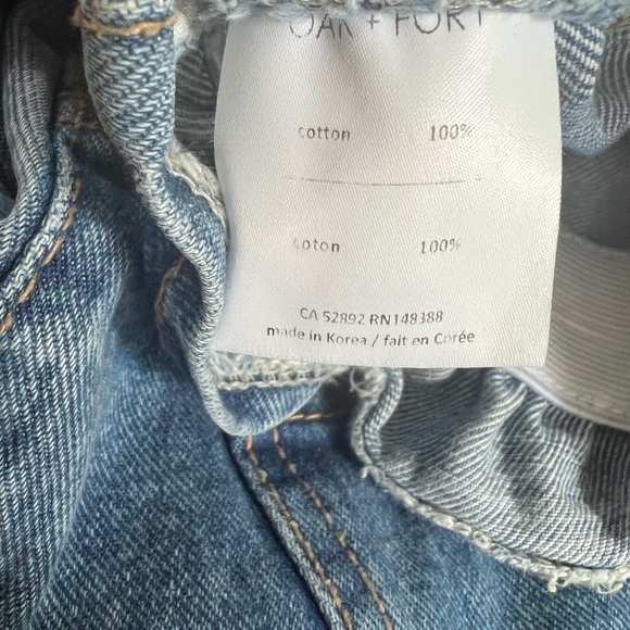 Oak + Fort Indigo Paperbag Waist Mom Jean 100% Cotton Size Medium - Picture 8 of 9